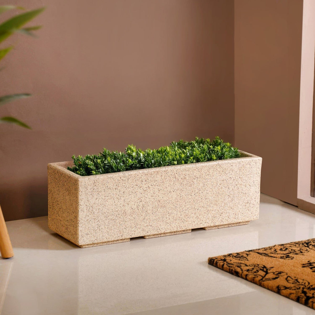 Planterra Modern Beige Trough Planters 24x8 Inch Nestasia