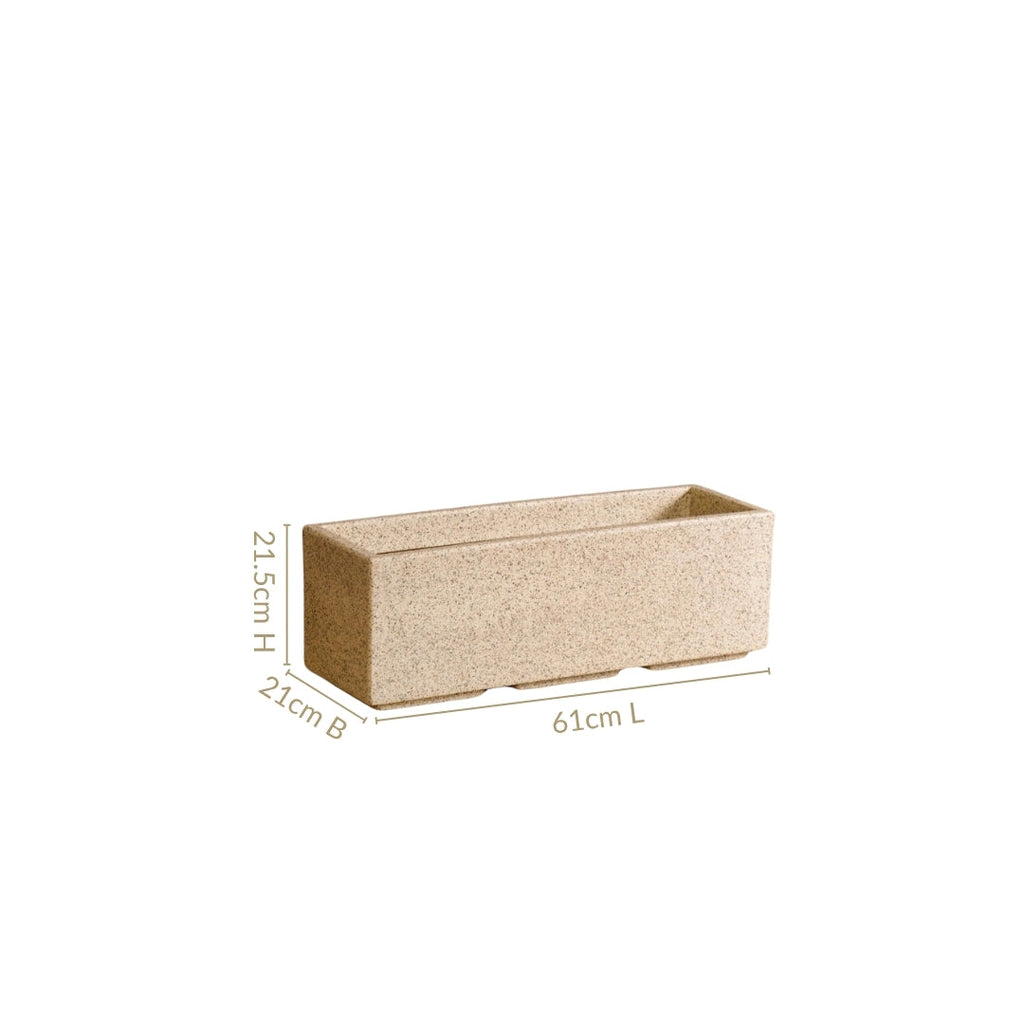 Planterra Modern Beige Trough Planters 24x8 Inch Nestasia