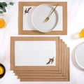 Midori Pure Cotton Table Mat Set Of 6 In Brown Nestasia