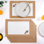 Midori Pure Cotton Table Mat Set Of 6 In Brown Nestasia