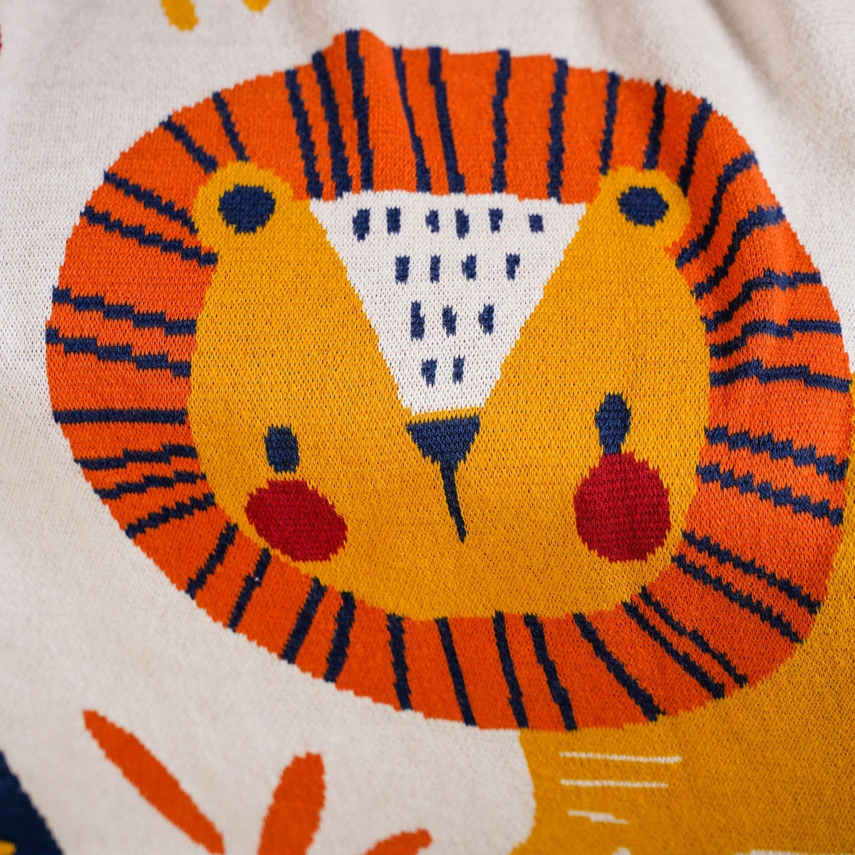 Animal Kingdom Knitted Cotton Throw For Kids 164x130cm Nestasia