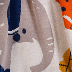 Animal Kingdom Knitted Cotton Throw For Kids 164x130cm Nestasia