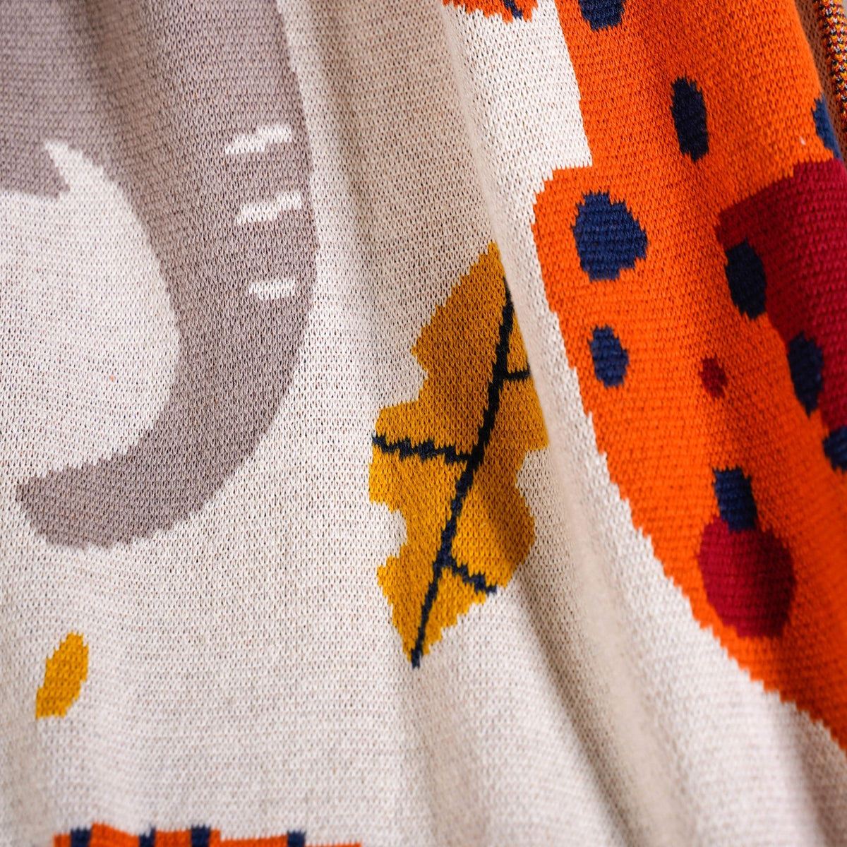 Animal Kingdom Knitted Cotton Throw For Kids 164x130cm Nestasia