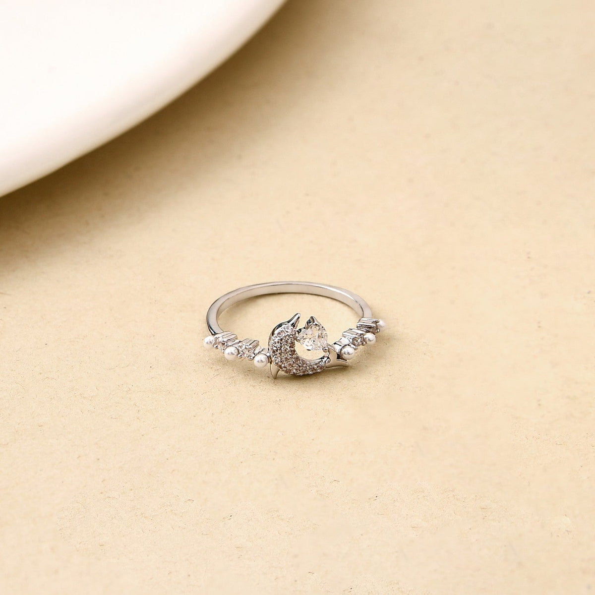 Aqua Dolphin Silver Shine Stud Nestasia