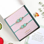 Aqua Leaf Duo Rakhi Gift Set Nestasia