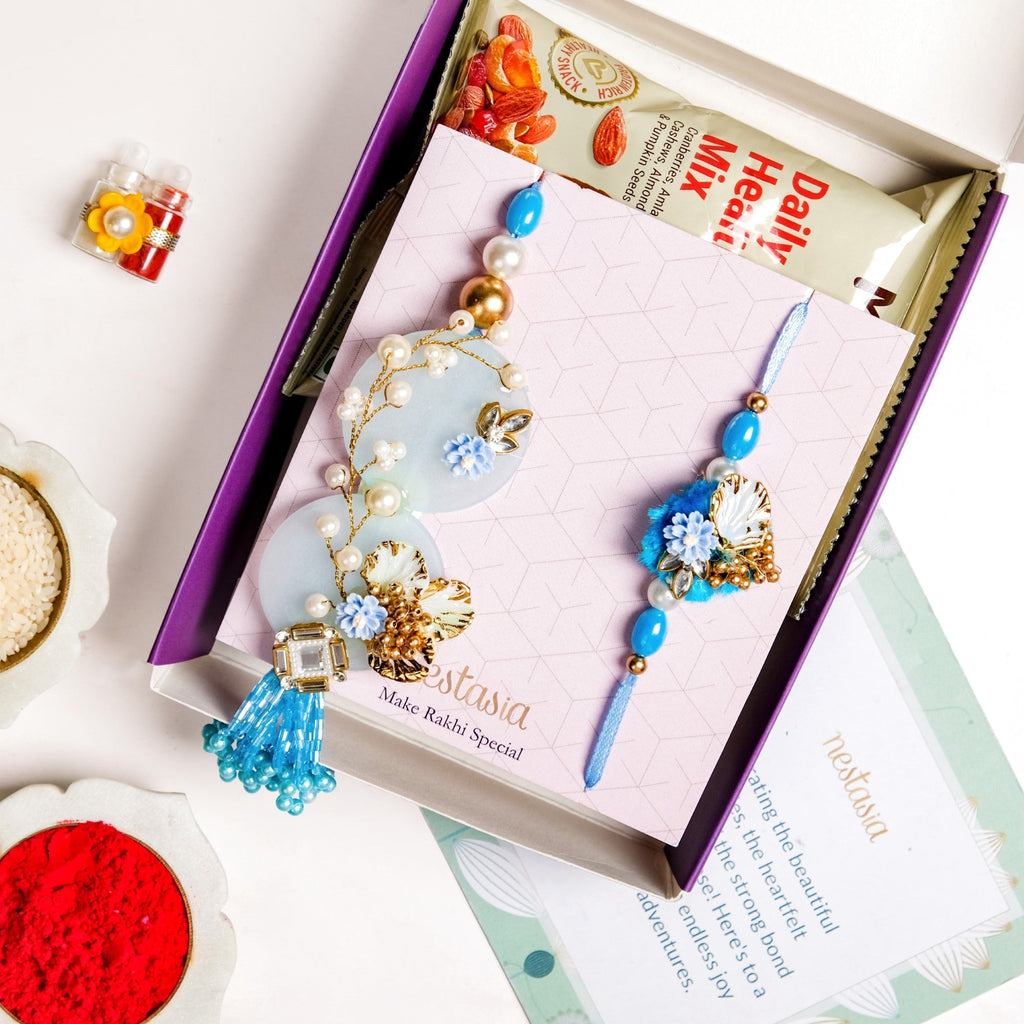 Aqua Bloom Rakhi Lumba Set Nestasia