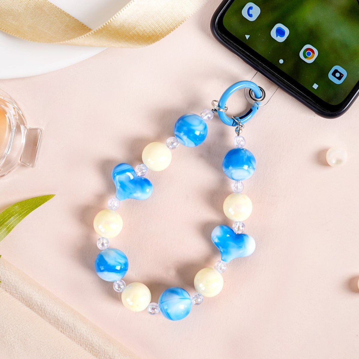 Aqua Amour Beaded Keychain Nestasia