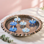 Aqua Flower Floating Candle Set Of 10 In Gift Box Nestasia