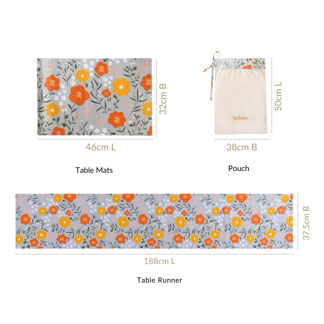 Arancia 7 Piece Table Mat And Runner Set Nestasia