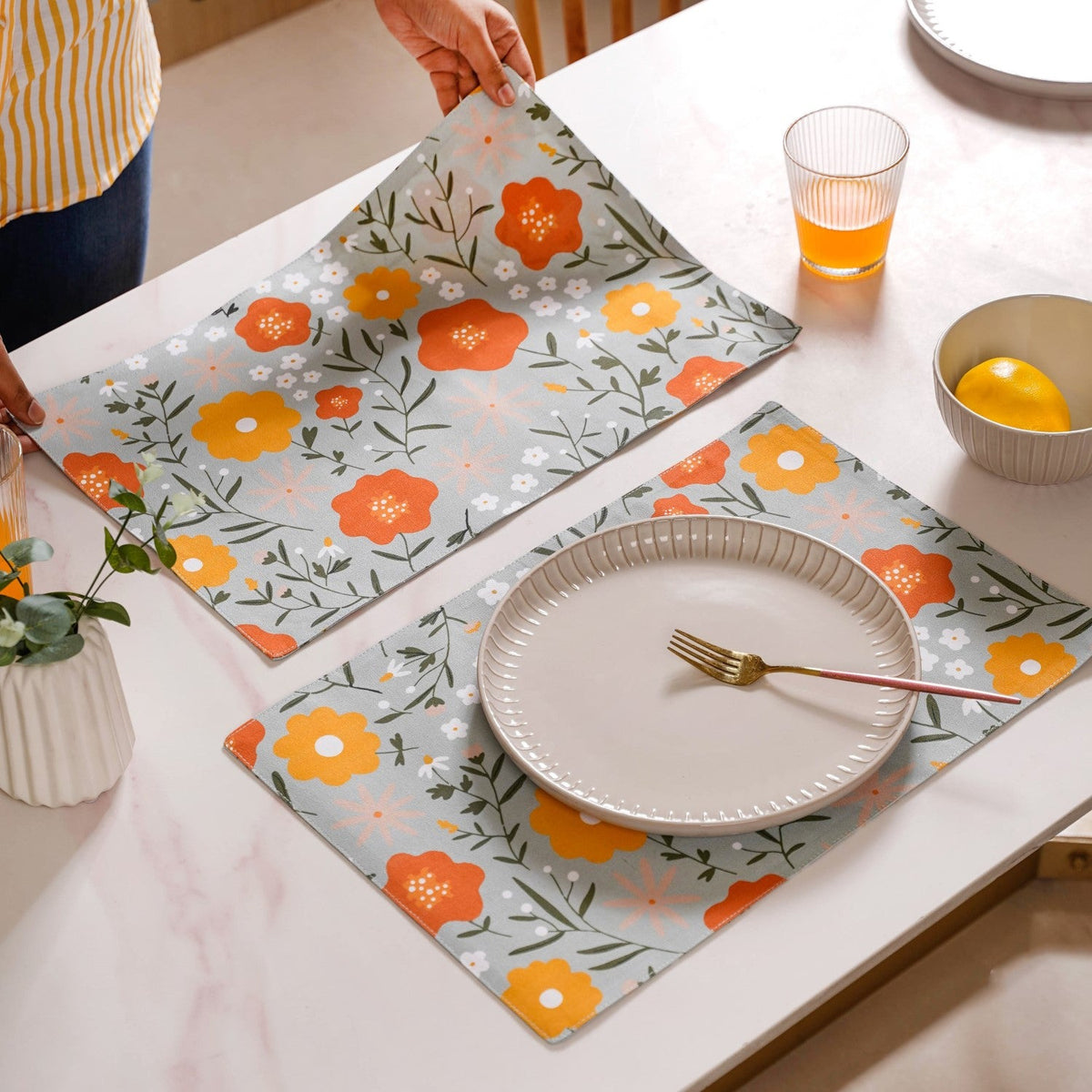 Arancia Premium Place Mat Set Of 6 Nestasia