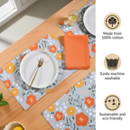 Arancia Table Linen Hamper With Set Of 6 Rings Napkins And Mats Nestasia