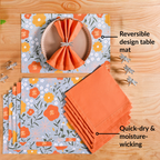 Arancia Table Linen Hamper With Set Of 6 Rings Napkins And Mats Nestasia