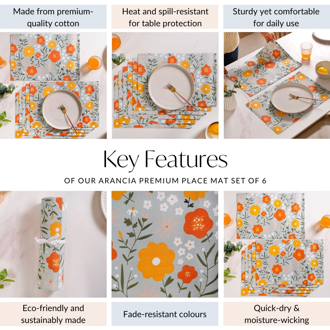 Arancia Premium Place Mat Set Of 6 Nestasia