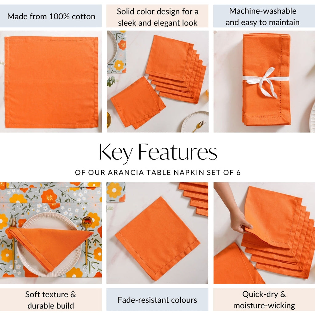 Arancia Table Napkin Set Of 6 Nestasia