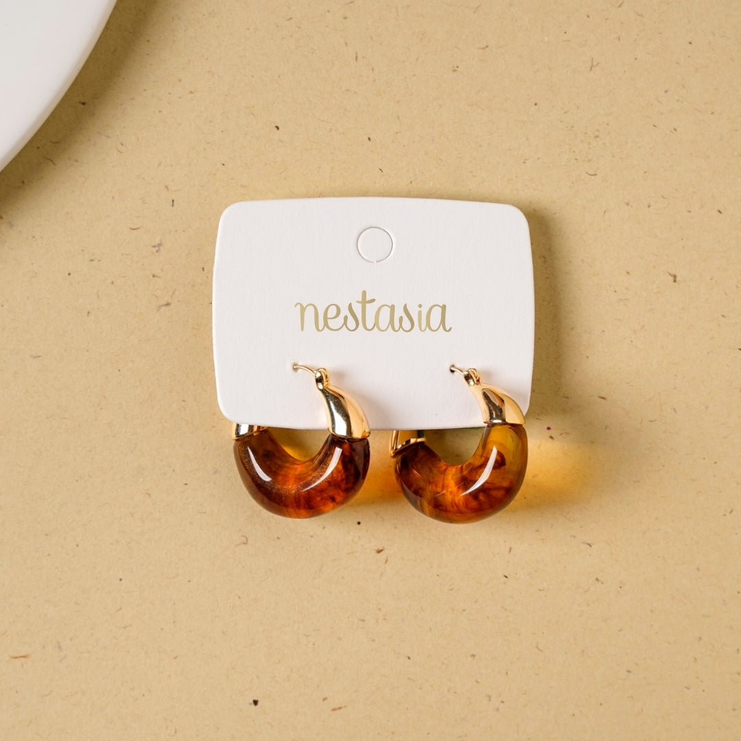 Arc Huggie Hoops Amber Nestasia