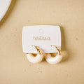 Arc Huggie Hoops White Nestasia