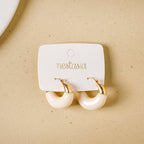 Arc Huggie Hoops White Nestasia