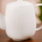 Art Deco Style Ceramic Tea Set With Wooden Serving Tray Nestasia