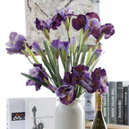 Artificial Iris Flower Dark Purple Set Of 3 Nestasia