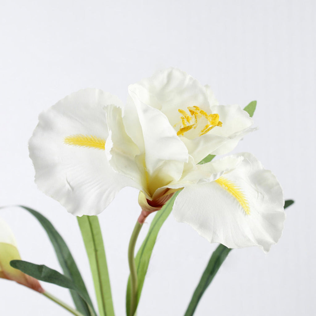Artificial Iris Flower White Set Of 3 Nestasia