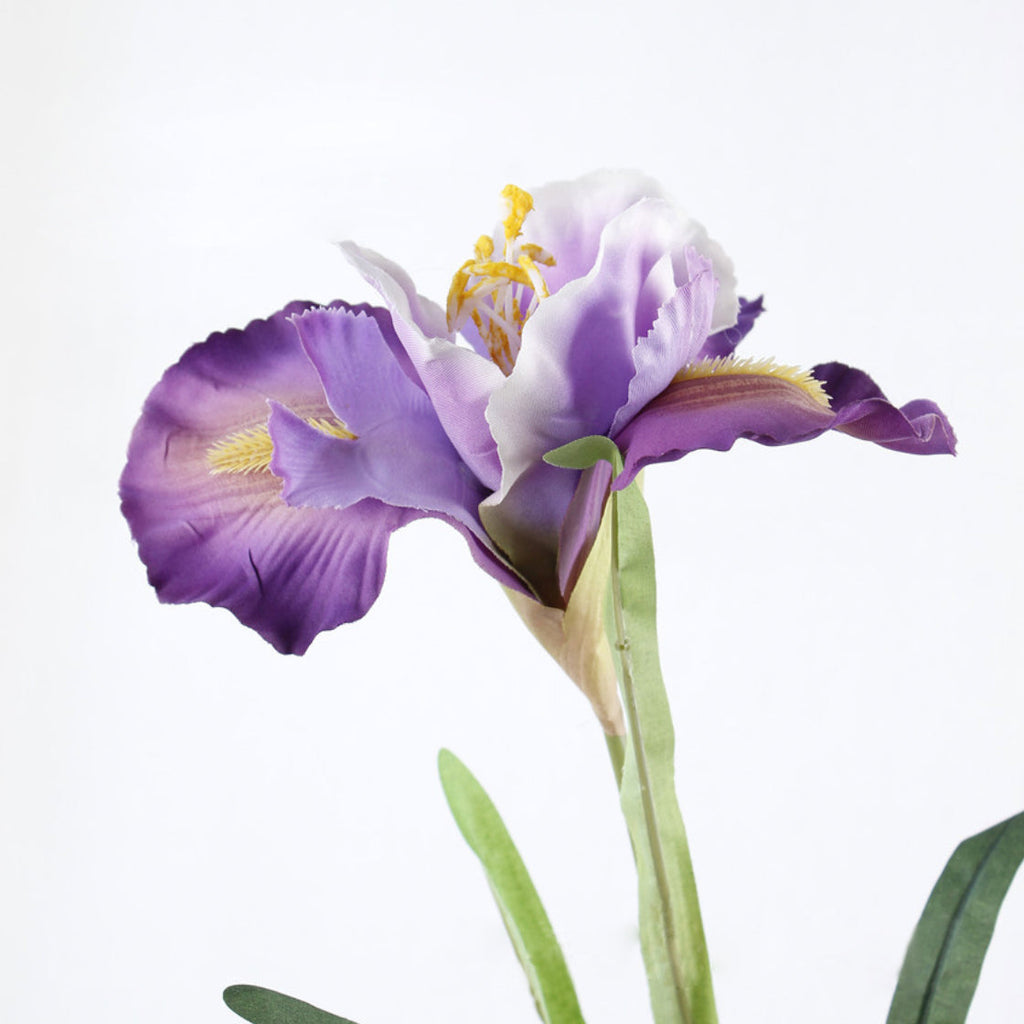 Artificial Iris Flower Dark Purple Set Of 3 Nestasia