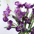 Artificial Iris Flower Dark Purple Set Of 3 Nestasia