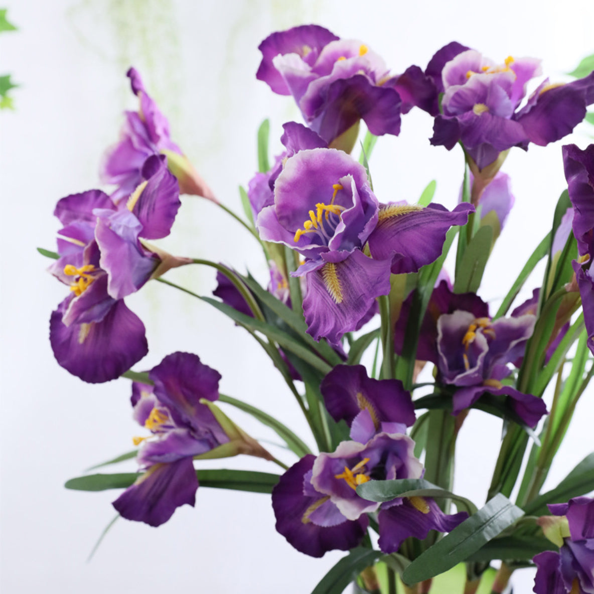 Artificial Iris Flower Dark Purple Set Of 3 Nestasia