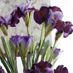 Artificial Iris Flower Dark Purple Set Of 3 Nestasia