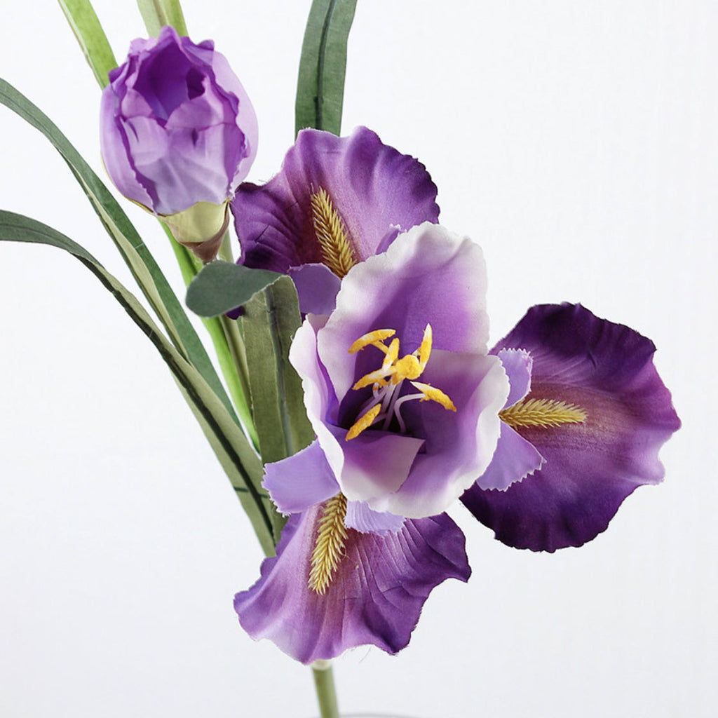 Artificial Iris Flower Dark Purple Set Of 3 Nestasia