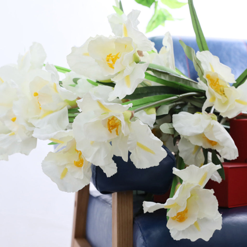 Artificial Iris Flower White Set Of 3 Nestasia