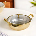 Brass Kadhai With See through Glass Lid 2500ml Nestasia