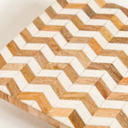 Artisanal Chevron Square Wooden Dessert Riser 26x26cm Nestasia