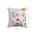 Artisan Floral Embroidered Cotton Cushion Cover 40x40cm Nestasia