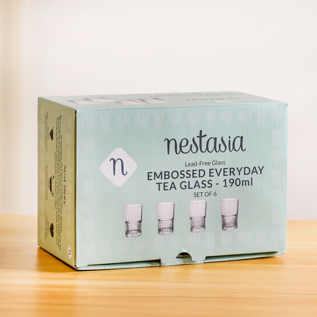 Textured Tea Glass Set Of 6 190ml Nestasia