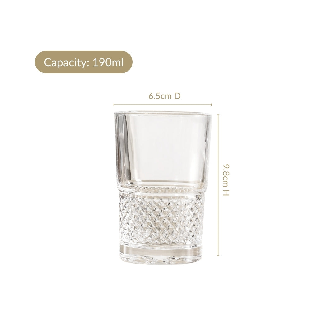Textured Tea Glass Set Of 6 190ml Nestasia