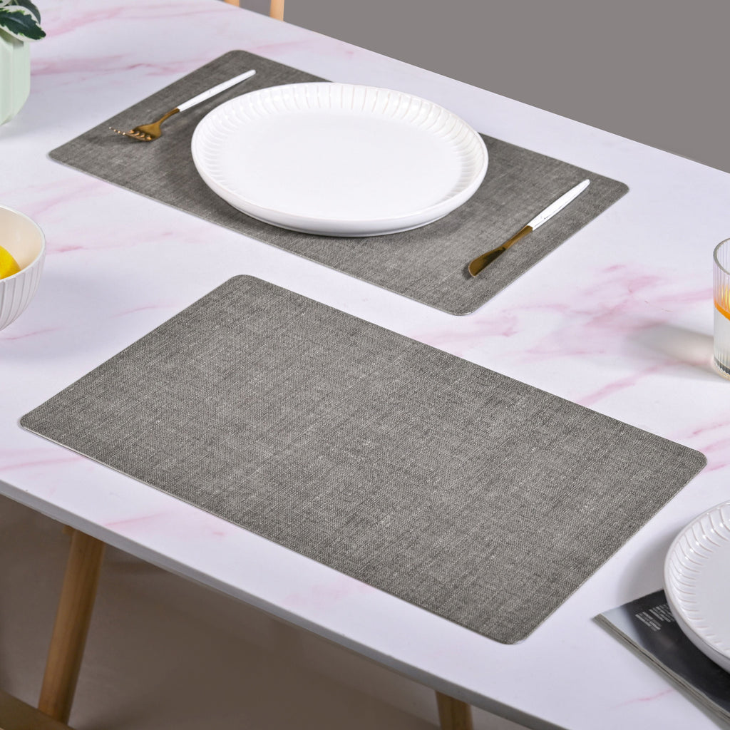 Rectangle Ash Grey Table Mat Set Of 6 Nestasia
