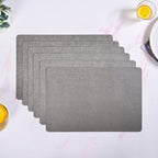 Rectangle Ash Grey Table Mat Set Of 6 Nestasia