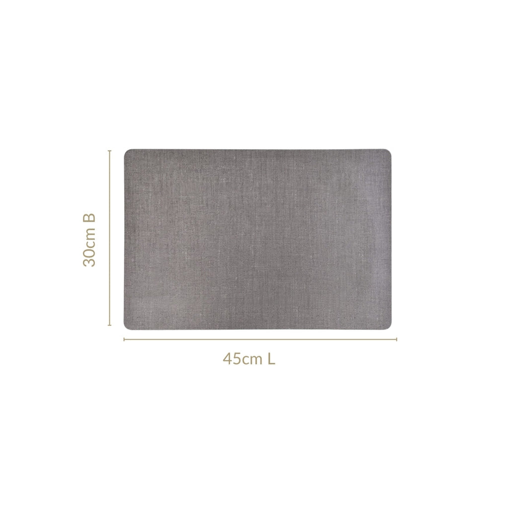 Rectangle Ash Grey Table Mat Set Of 6 Nestasia
