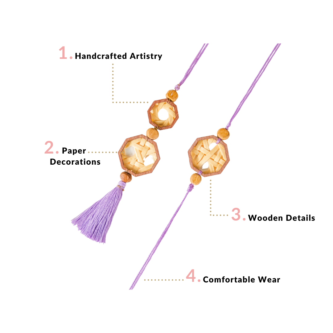 Handmade Eco Friendly Rakhi Gift Set Of 3 Nestasia
