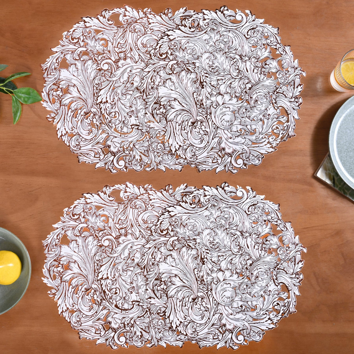 Auburn Luxe Round Tablemat Set Of 6 Nestasia