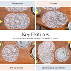Auburn Luxe Round Tablemat Set Of 6 Nestasia