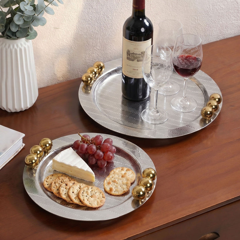 Atelier Ornate Round Tray Set Of 2 Nestasia