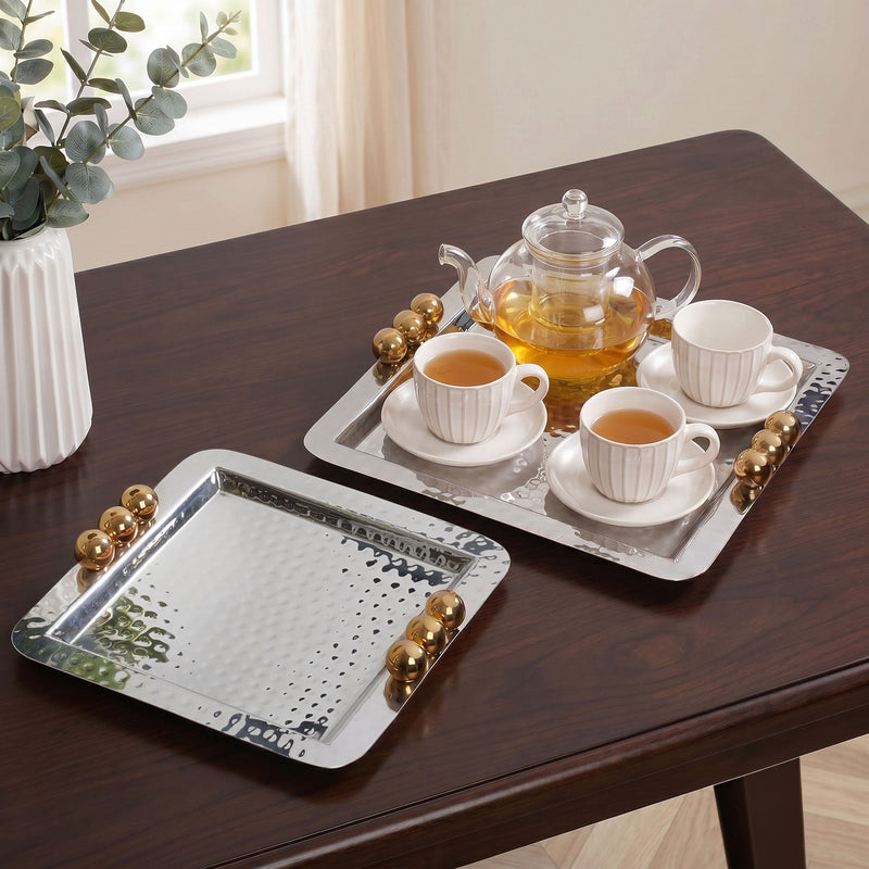 Atelier Ornate Square Tray Set Of 2 Nestasia