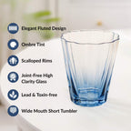 Aurora Ombre Fluted Tumbler Set Of 2 Blue 270ml