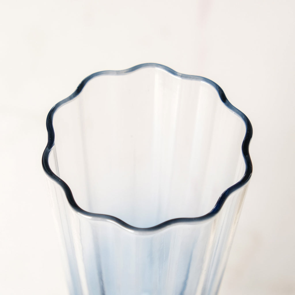Aurora Ombre Fluted Champagne Glass Set Of 2 Blue 220ml Nestasia