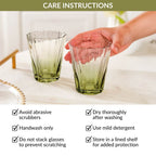 Aurora Ombre Fluted Tumbler Set Of 2 Green 270ml Nestasia