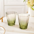 Aurora Ombre Fluted Tumbler Set Of 2 Green 270ml Nestasia
