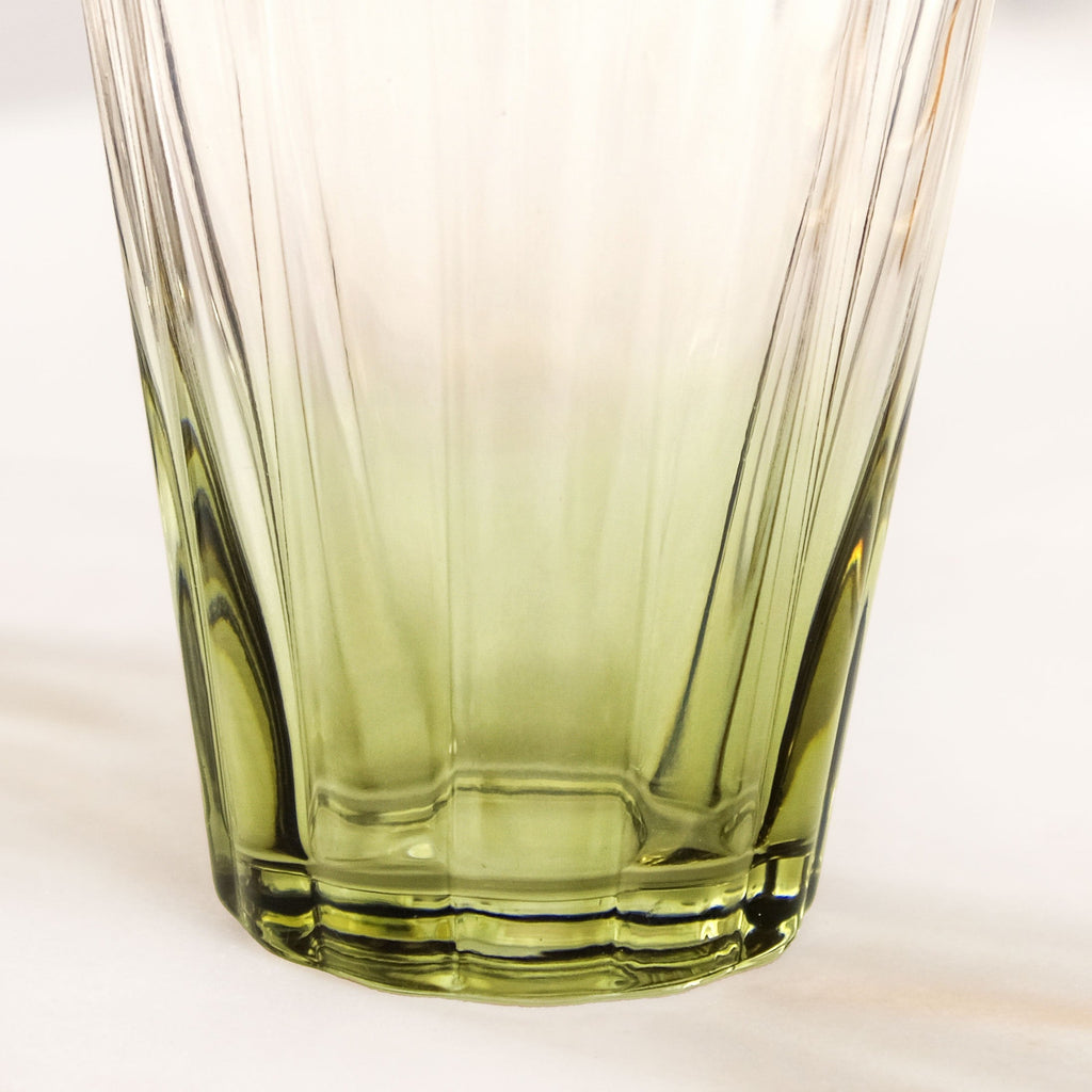 Aurora Ombre Fluted Tumbler Set Of 2 Green 270ml Nestasia