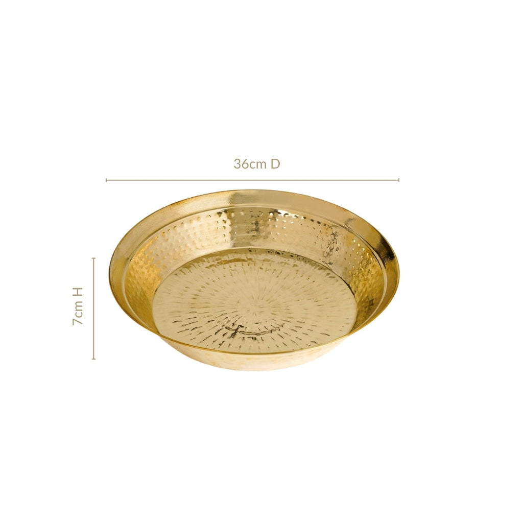 Pure Brass Hammered Parat 36cm Nestasia