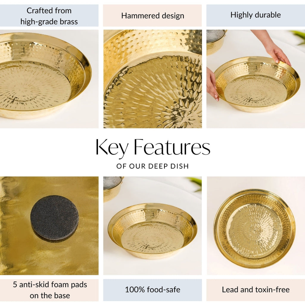 Pure Brass Hammered Parat 36cm Nestasia